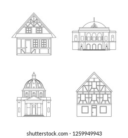 Isolated object of building and city sign. Set of building and business vector icon for stock.