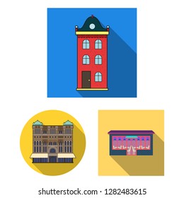 Isolated object of building and city sign. Collection of building and business vector icon for stock.