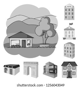 Isolated object of building and city symbol. Set of building and business stock symbol for web.