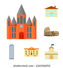 Isolated object of building and city symbol. Collection of building and business vector icon for stock.