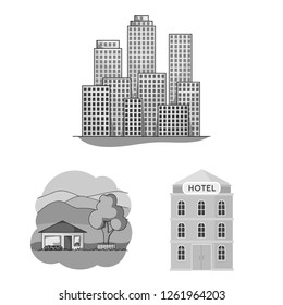 Isolated object of building and city symbol. Set of building and business vector icon for stock.