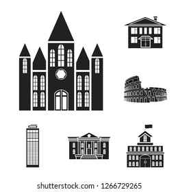 Isolated object of building and city symbol. Collection of building and business stock symbol for web.