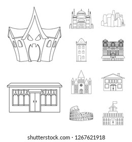 Isolated object of building and city symbol. Set of building and business stock symbol for web.