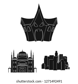 Isolated object of building and city symbol. Collection of building and business vector icon for stock.