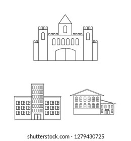 Isolated object of building and city symbol. Collection of building and business vector icon for stock.