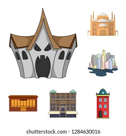 Isolated object of building and city symbol. Set of building and business stock vector illustration.