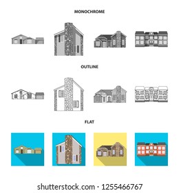 Vector Illustration Building Front Icon Collection Stock Vector ...