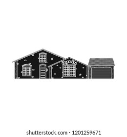 Isolated object of building and front logo. Set of building and roof vector icon for stock.