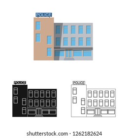 Isolated object of building and front sign. Collection of building and roof stock vector illustration.