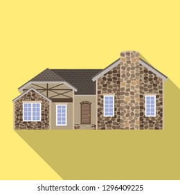 Isolated object of building and front symbol. Set of building and roof vector icon for stock.