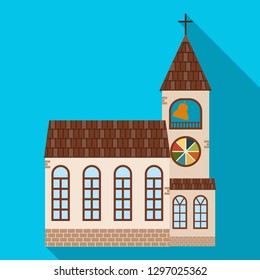 Isolated object of building and front symbol. Collection of building and roof stock symbol for web.