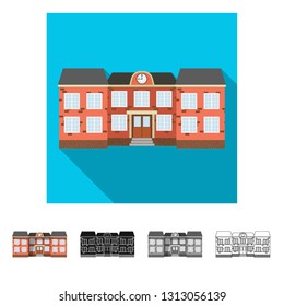 Isolated object of building and front symbol. Collection of building and roof vector icon for stock.