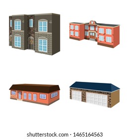 Isolated object of building and home sign. Set of building and construction stock symbol for web.