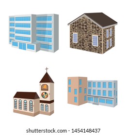 Isolated object of building and home symbol. Collection of building and construction stock symbol for web.