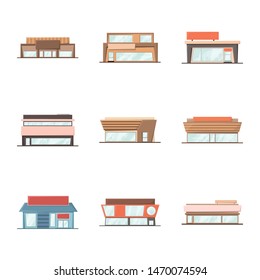 Isolated object of building and supermarket sign. Collection of building and market vector icon for stock.