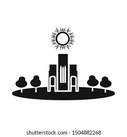 Isolated object of building and vietnam logo. Graphic of building and palace stock vector illustration.