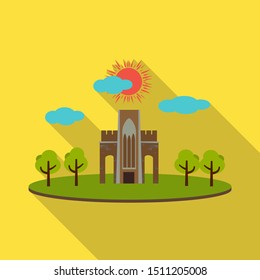 Isolated object of building and vietnam sign. Web element of building and palace stock vector illustration.