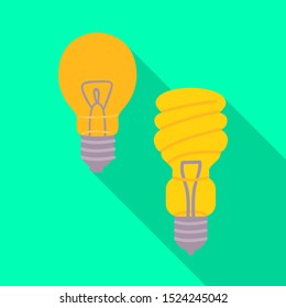 Isolated object of bulb and light symbol. Graphic of bulb and eco stock vector illustration.