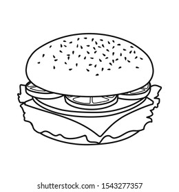 Isolated object of bun and cheese icon. Web element of bun and bacon stock symbol for web.
