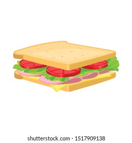 Isolated object of burger and bread icon. Graphic of burger and lettuce stock symbol for web.