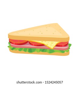 Isolated Object Of Burger And Hoagie Icon. Graphic Of Burger And Triangle Stock Symbol For Web.