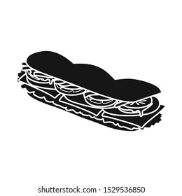 Isolated Object Of Burger And Hoagie Icon. Graphic Of Burger And Fastfood Stock Vector Illustration.