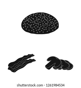 Isolated object of burger and sandwich icon. Set of burger and slice vector icon for stock.