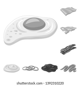 Isolated object of burger and sandwich icon. Collection of burger and slice stock symbol for web.