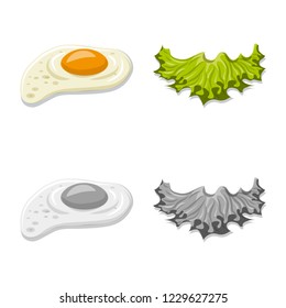 Isolated object of burger and sandwich logo. Collection of burger and slice stock vector illustration.