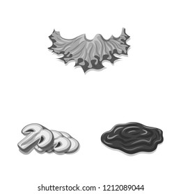 Isolated object of burger and sandwich sign. Collection of burger and slice vector icon for stock.