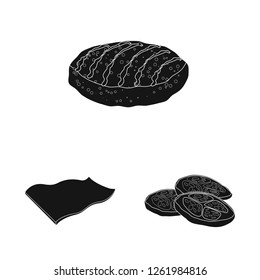Isolated object of burger and sandwich sign. Set of burger and slice stock vector illustration.