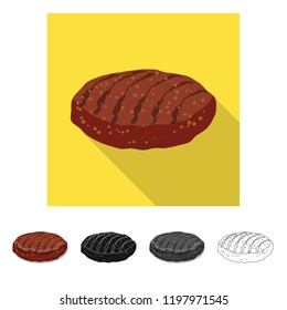Isolated object of burger and sandwich symbol. Set of burger and slice vector icon for stock.