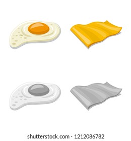 Isolated object of burger and sandwich symbol. Collection of burger and slice stock vector illustration.