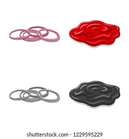 Isolated object of burger and sandwich symbol. Collection of burger and slice stock vector illustration.