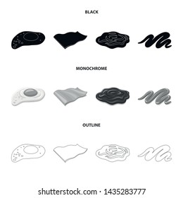Isolated object of burger and sandwich symbol. Set of burger and slice vector icon for stock.