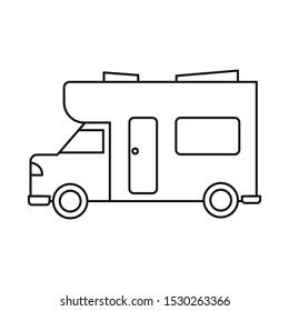 Isolated object of bus and motorhome sign. Graphic of bus and vintage stock vector illustration.