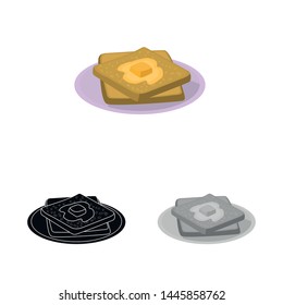 Isolated object of butter and bread symbol. Set of butter and oil stock vector illustration.
