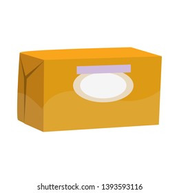 Isolated object of butter and pack logo. Collection of butter and fat stock symbol for web.