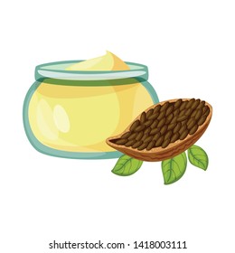 Isolated object of cacao and butter icon. Collection of cacao and nougat  stock vector illustration.