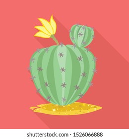 Isolated object of cactus and garden icon. Web element of cactus and blooming vector icon for stock.