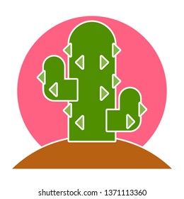Isolated object of cactus logo. nature cactus plant vector illustration