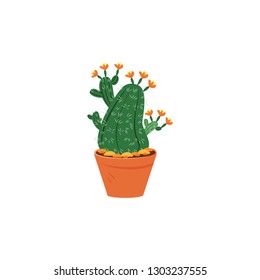 Isolated Object Cactus Pot Icon