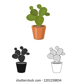 Isolated object of cactus and pot sign. Collection of cactus and cacti vector icon for stock.