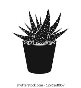 Isolated object of cactus and pot sign. Collection of cactus and cacti vector icon for stock.