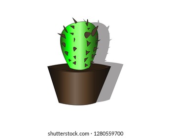 Isolated object of cactus and pot symbol. - Vector