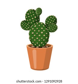 Isolated object of cactus and pot symbol. Set of cactus and cacti stock vector illustration.