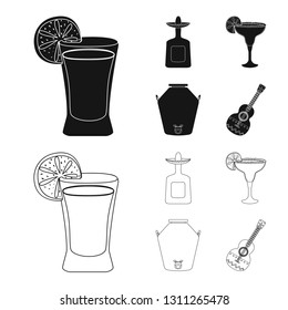 Isolated object of cafe and Latin icon. Collection of cafe and national vector icon for stock.