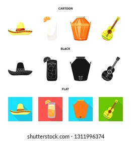 Isolated object of cafe and Latin icon. Set of cafe and national stock vector illustration.