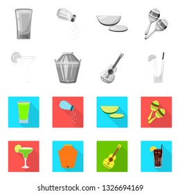 Isolated object of cafe and Latin icon. Set of cafe and national vector icon for stock.
