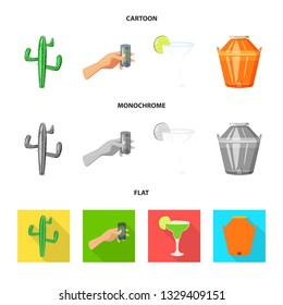 Isolated object of cafe and Latin icon. Collection of cafe and national vector icon for stock.
